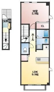ハッピーオクト【2階】の間取り