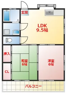 鹿児島県姶良市西餅田【アパート】の間取り