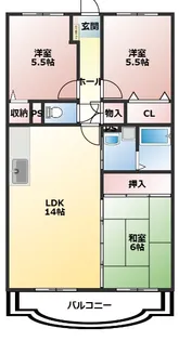 さくらヴィレッジA棟【3階】の間取り