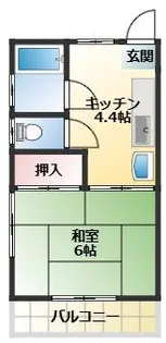 平佐町 1K【2階】の間取り