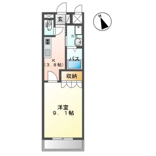 敬愛ハイツA【1階】の間取り