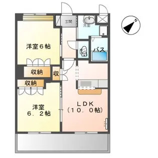 ベルビューMOMO【2階】の間取り