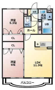 コンフォート姶良【3階】の間取り