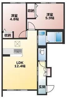 ヴィラ—チェ・プロフィット【1階】の間取り