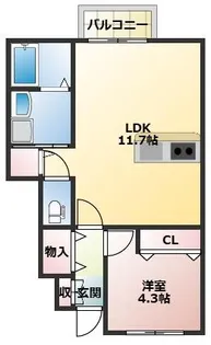 1LDKの間取り画像
