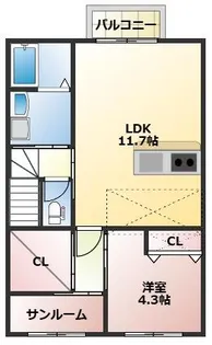 1SLDKの間取り画像
