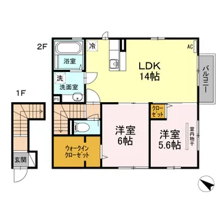 ヴィブァン A棟【2階】の間取り
