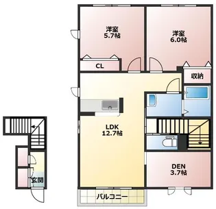 サンロードⅢ【2階】の間取り