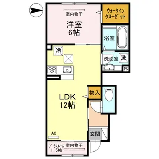 鹿児島県姶良市三拾町【アパート】の間取り