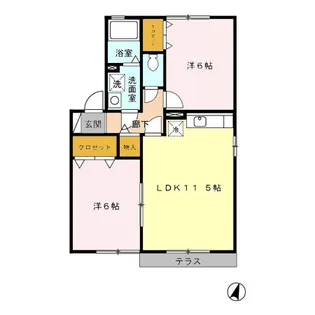 グランモア出水 A棟【1階】の間取り