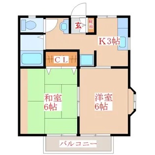 鹿児島県姶良市加治木町朝日町【アパート】の間取り
