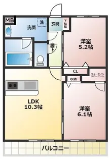 THE GARDEN【2階】の間取り