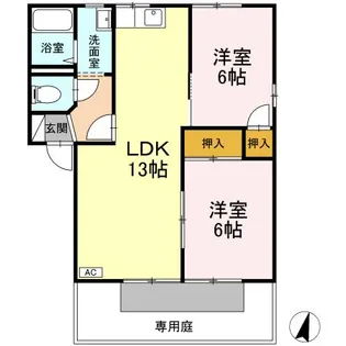 レーベンハイツ A棟【1階】の間取り
