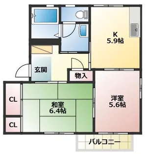 フォーレス中央 B棟【2階】の間取り
