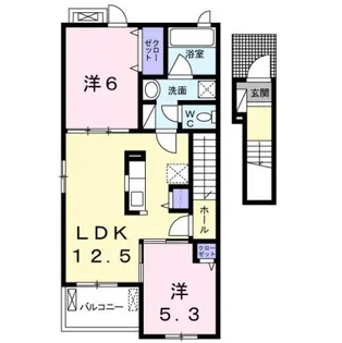 ル リオンⅡ【2階】の間取り