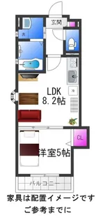 クリエオーレ大蓮東Ⅱ【3階】の間取り