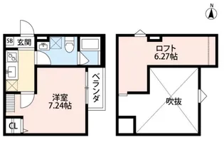 スリーズ長瀬【1階】の間取り