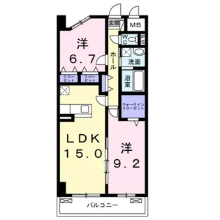ムーンヒルズ大阪【9階】の間取り