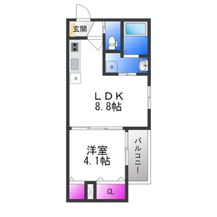 グリッター長田【3階】の間取り