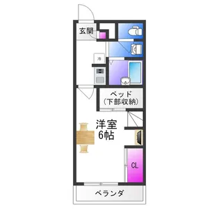 レオパレスドミール 今川【1階】の間取り