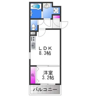 ラージヒル長瀬EAST【2階】の間取り