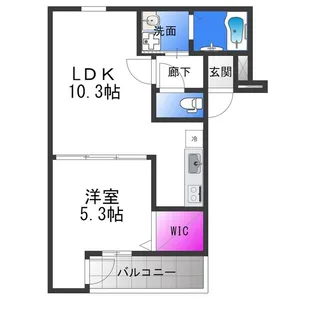 フジパレス俊徳道【3階】の間取り