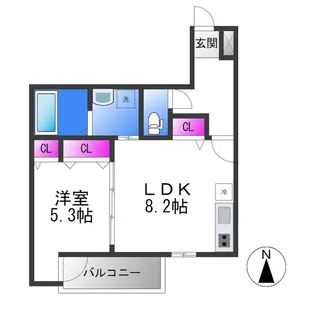 ハイツBluebell【1階】の間取り