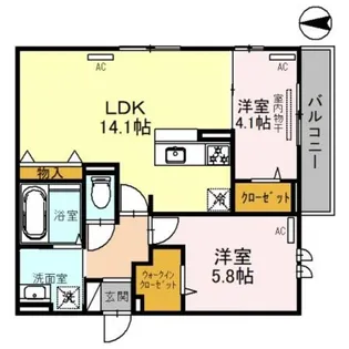 エスポワール加美正覚寺【2階】の間取り