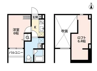 メゾンドボア加美【1階】の間取り