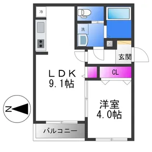 ヴィエント中小阪【1階】の間取り