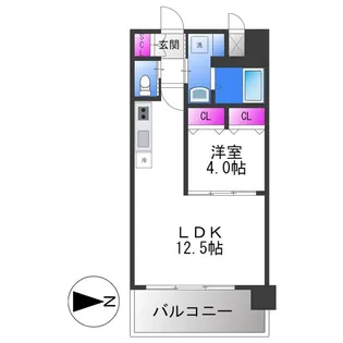 プレジオ八戸ノ里【2階】の間取り