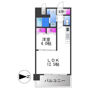 プレジオ八戸ノ里【3階】の間取り