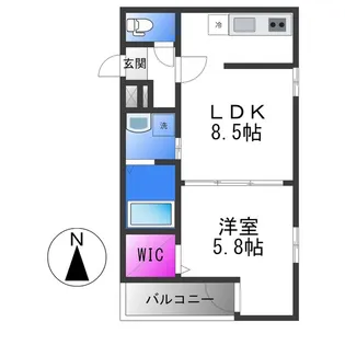 フジパレス吉田EAST【1階】の間取り