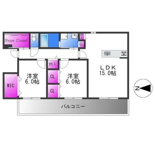 St.Polaris瓢箪山【2階】の間取り
