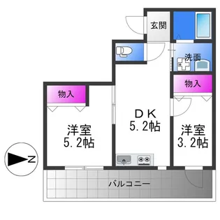 グロースコート恵我之荘【1階】の間取り