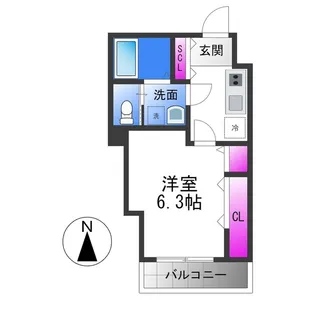 プロスパーコート桃谷【2階】の間取り