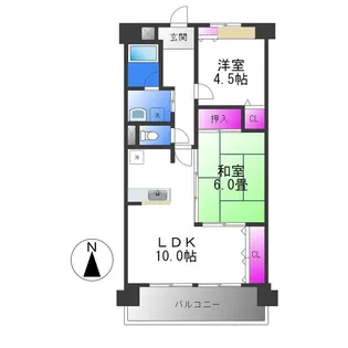 タウンコート咲佳映【6階】の間取り
