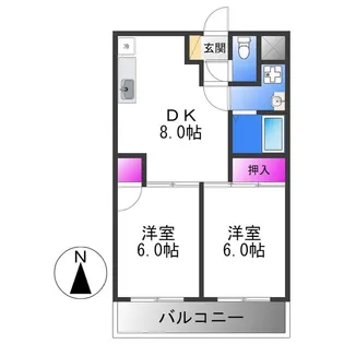 サンシティ摂陽【9階】の間取り