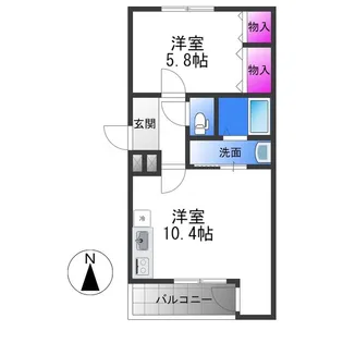 パラッツォ・ドゥーエ【2階】の間取り