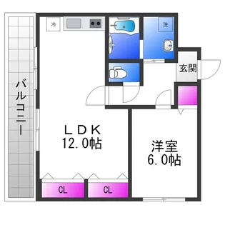 レバランス瓜破東【6階】の間取り