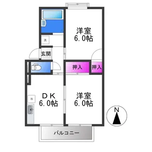 サニーハイツフミA棟【2階】の間取り