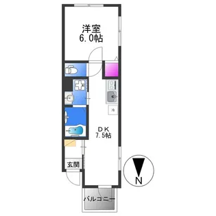 MELDIA長瀬Ⅱ【3階】の間取り