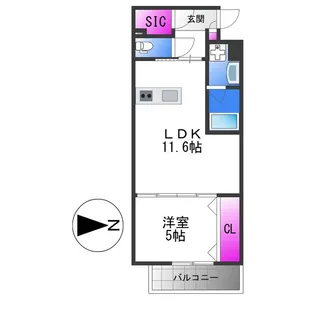 estageo北田辺【1階】の間取り