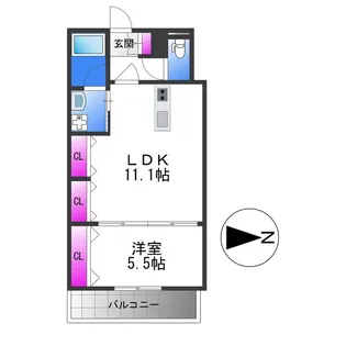 estageo北田辺【4階】の間取り