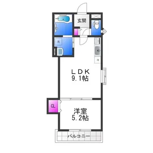 ラモーナ巽北Ⅱ【1階】の間取り