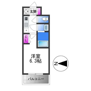 エスリードザ・グレア大阪【9階】の間取り