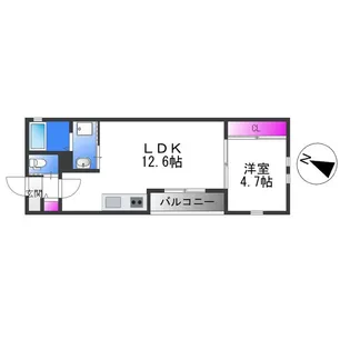 Charme Lacine・シャルムラシーネ【1階】の間取り