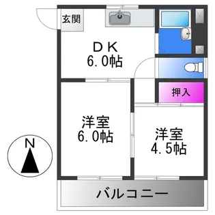 OK平野ハイツ【5階】の間取り