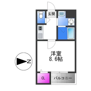 ソリティア桃谷【1階】の間取り