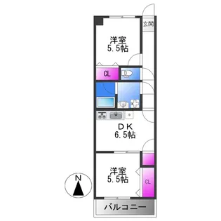 サングレール【6階】の間取り